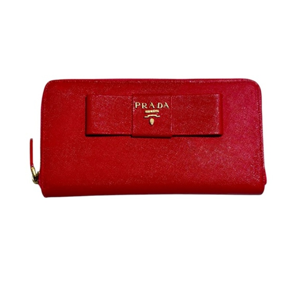 PRADA Safiano Leather With Ribbon Bow in Red Color NWOT